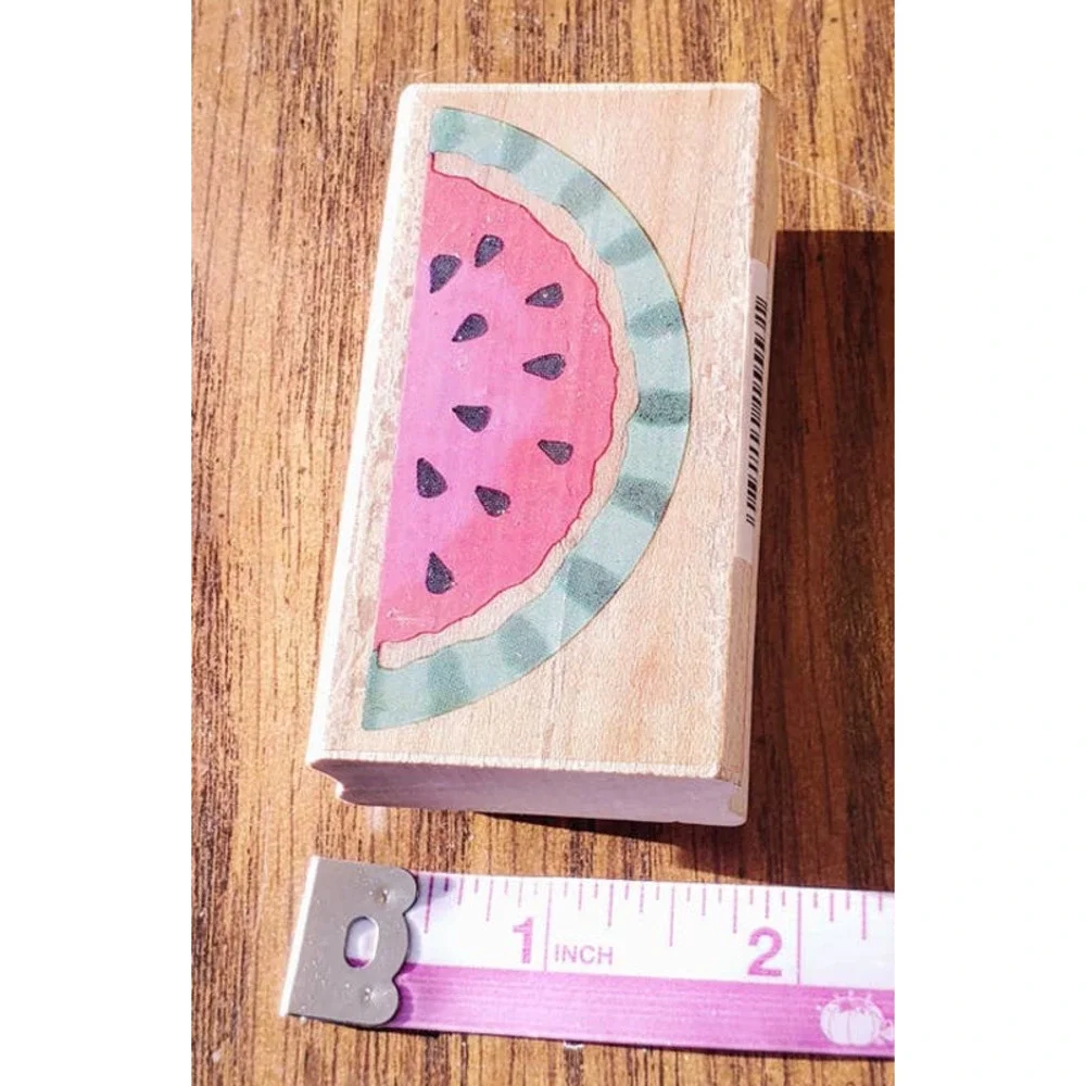 All Night Media Posh Impressions Watermelon Slice 550-G25 Wood Mounted Stamp